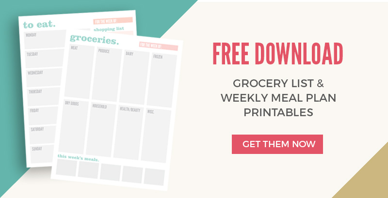 Free Download! Grocery list and meal plan printable from Applecart Lane