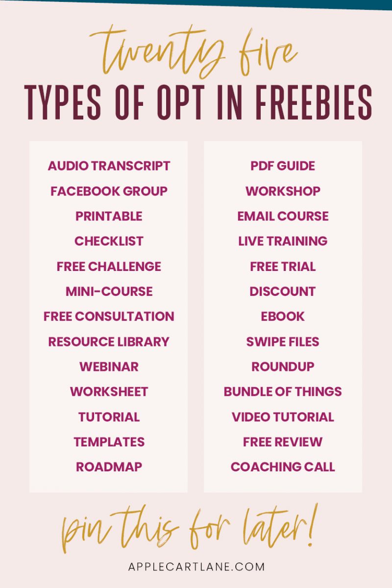 25 Creative Opt-in Freebie Ideas That'll Help You Create Your Own - Kristin  Rappaport
